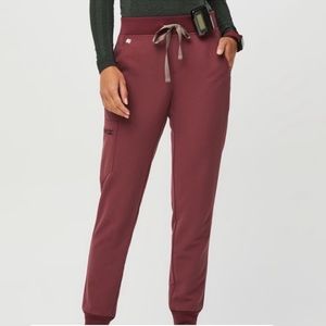 FIGS dark cherry zamora jogger
